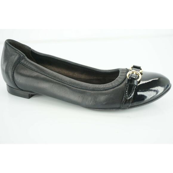 Attilio Giusti Leombruni Black Leather Cap Toe Ballet Flats Size 35 AGL Women's - Picture 1 of 9
